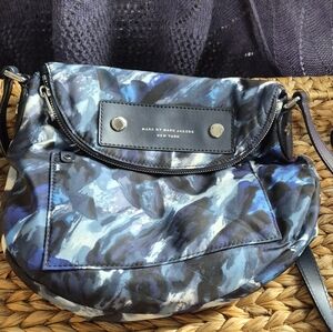 Marc by Marc Jacobs Large Preppy Nylon Natasha Crossbody, Blue/Black Abstract